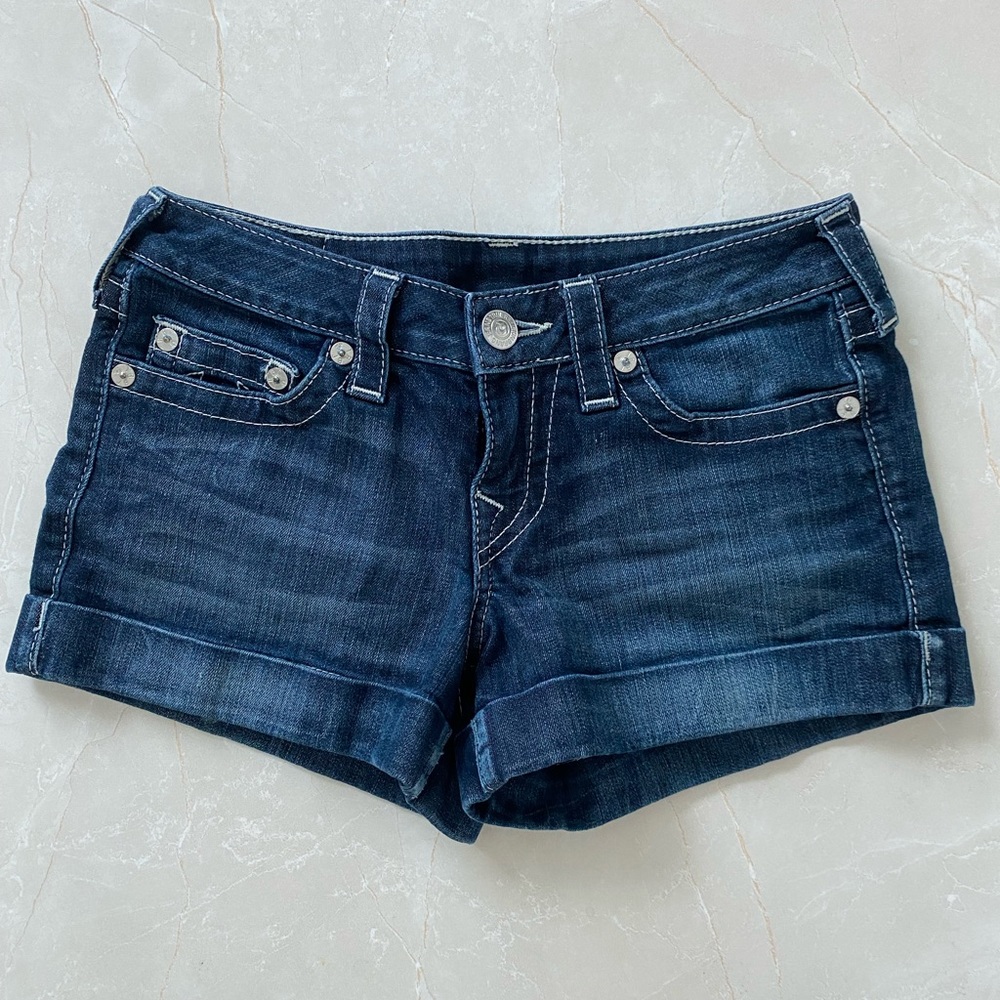 True Religion Jean Rolled Shorts